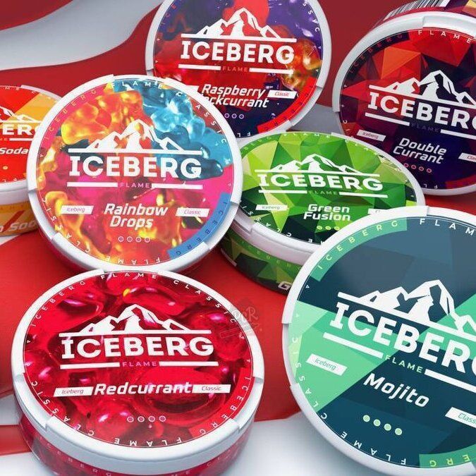 Жевательный табак "Iceberg Flame" со вкусом Малины